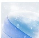 Close-up of the cooling top layer, a frosty blue surface that draws heat away.